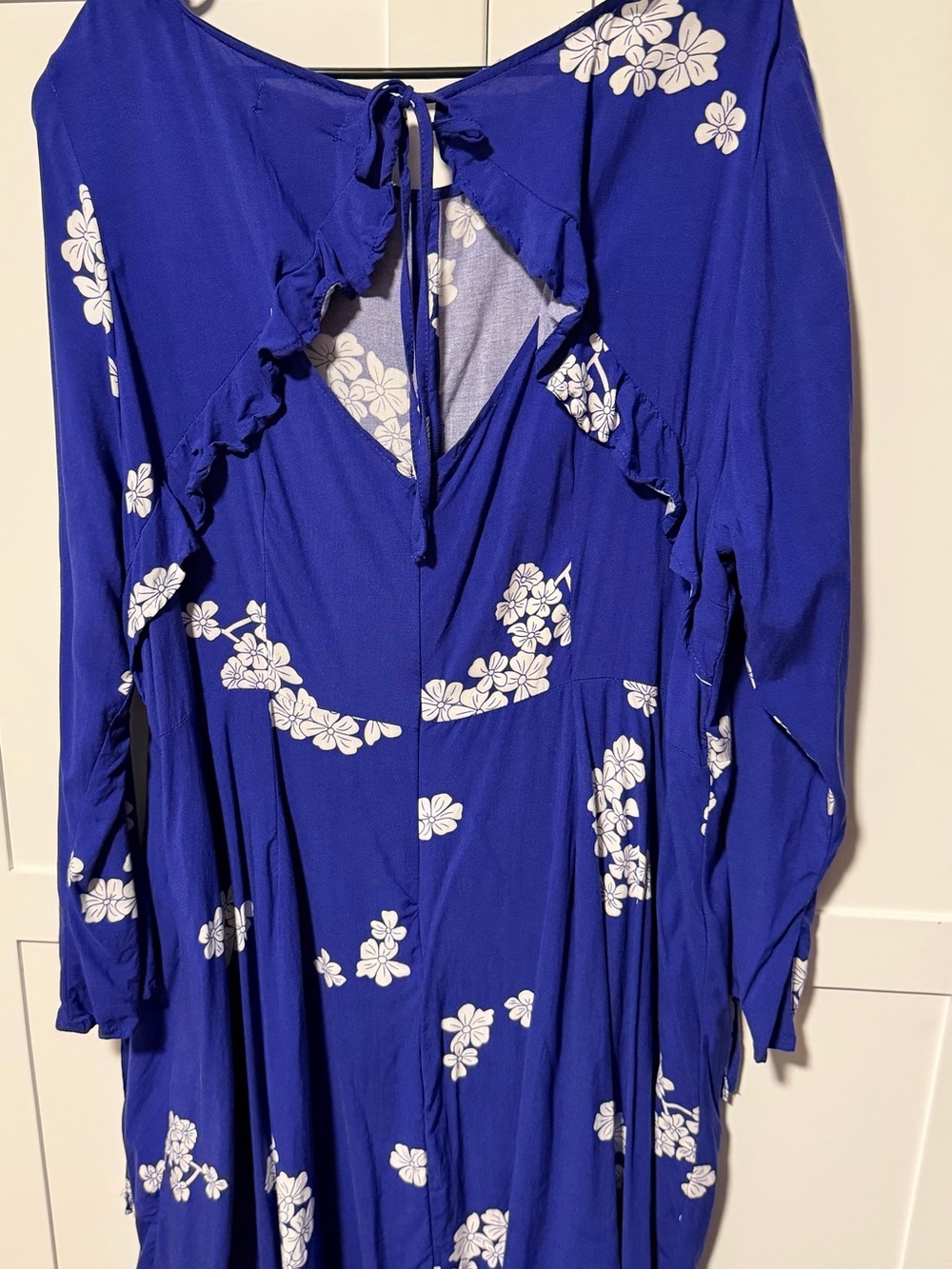 ellos Royal Blue Midi Dress with White Floral Print